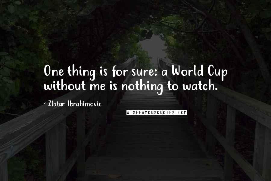 Zlatan Ibrahimovic Quotes: One thing is for sure: a World Cup without me is nothing to watch.