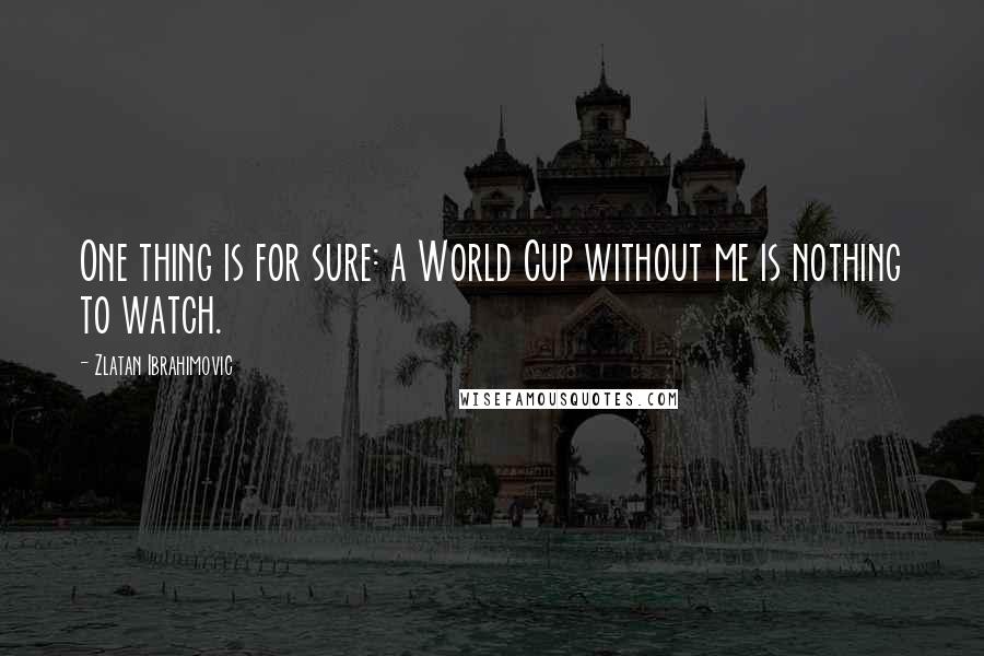 Zlatan Ibrahimovic Quotes: One thing is for sure: a World Cup without me is nothing to watch.