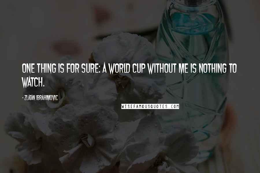 Zlatan Ibrahimovic Quotes: One thing is for sure: a World Cup without me is nothing to watch.
