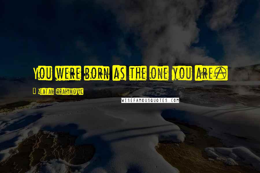 Zlatan Ibrahimovic Quotes: You were born as the one you are.