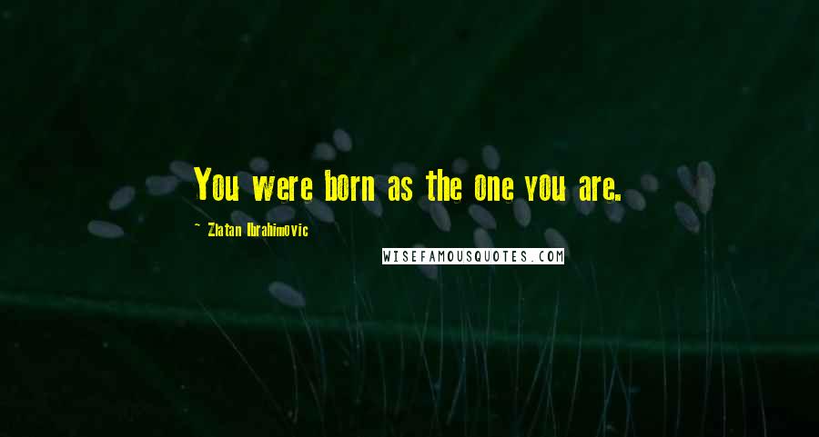 Zlatan Ibrahimovic Quotes: You were born as the one you are.