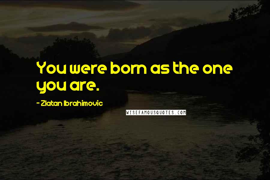 Zlatan Ibrahimovic Quotes: You were born as the one you are.