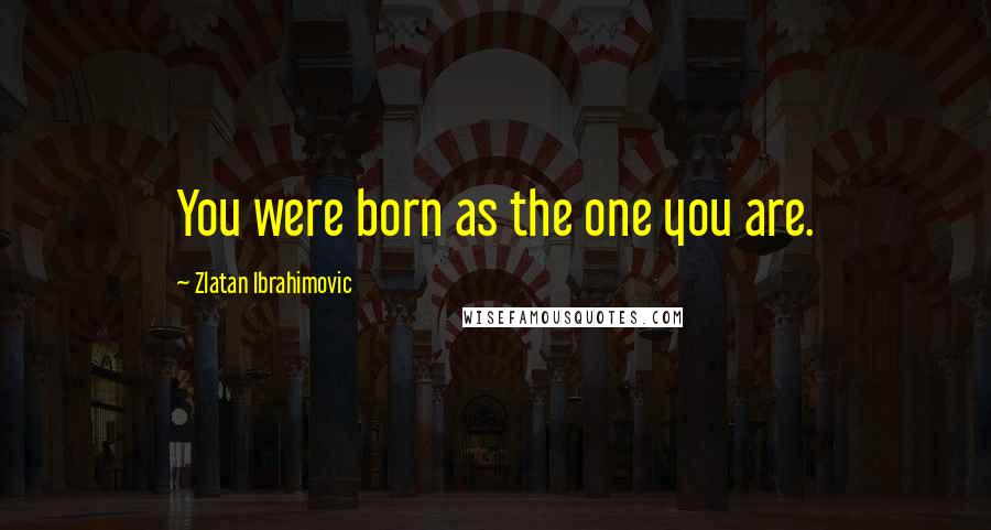 Zlatan Ibrahimovic Quotes: You were born as the one you are.