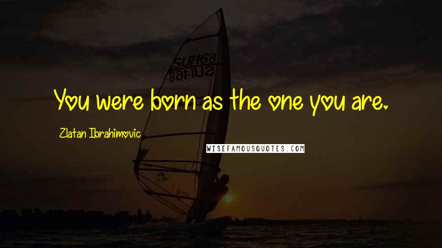 Zlatan Ibrahimovic Quotes: You were born as the one you are.