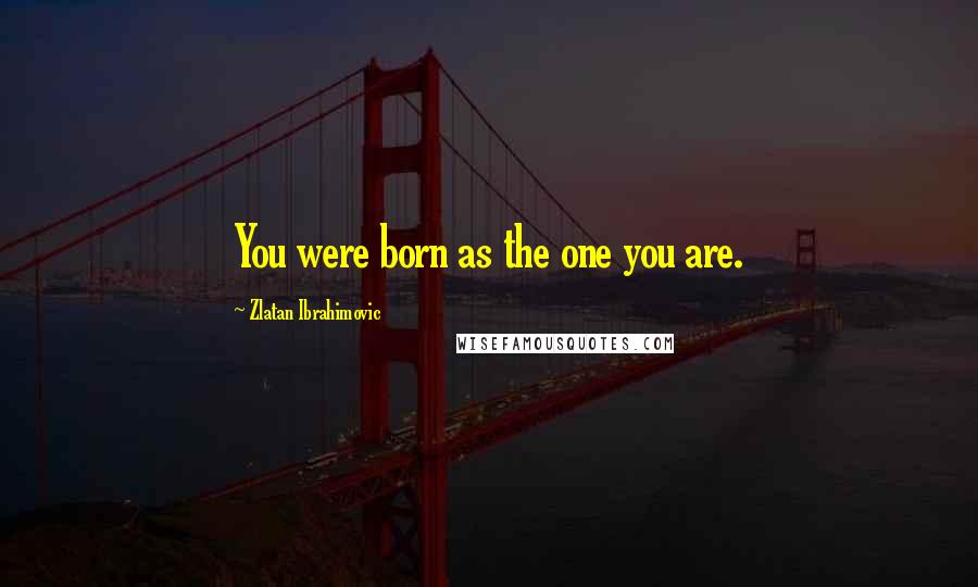 Zlatan Ibrahimovic Quotes: You were born as the one you are.