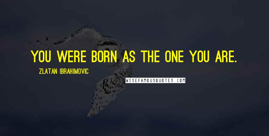 Zlatan Ibrahimovic Quotes: You were born as the one you are.