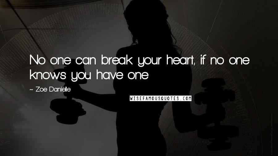 Zoe Danielle Quotes: No one can break your heart, if no one knows you have one