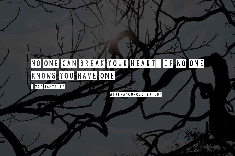 Zoe Danielle Quotes: No one can break your heart, if no one knows you have one