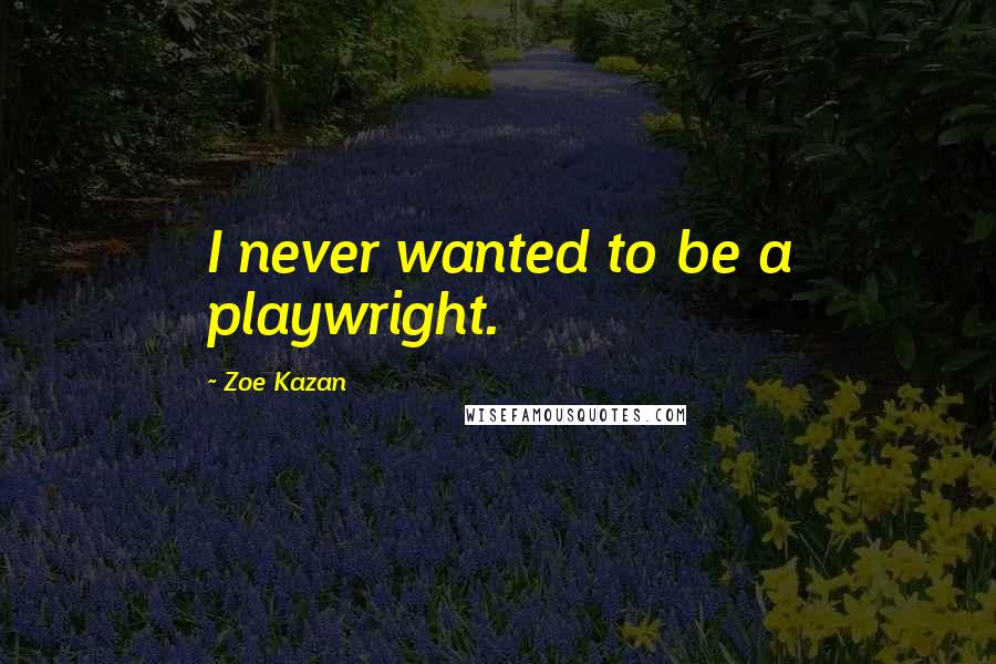 Zoe Kazan Quotes: I never wanted to be a playwright.