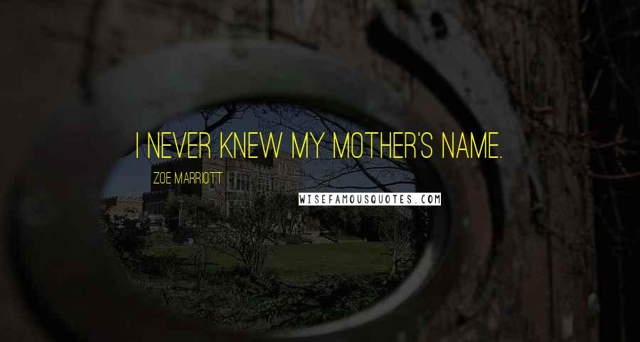Zoe Marriott Quotes: I never knew my mother's name.
