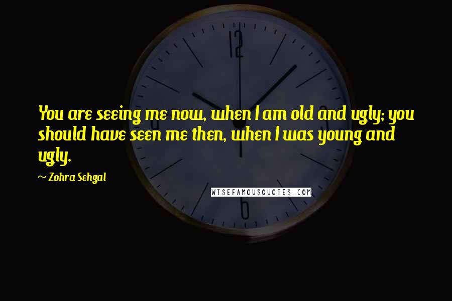 Zohra Sehgal Quotes: You are seeing me now, when I am old and ugly; you should have seen me then, when I was young and ugly.