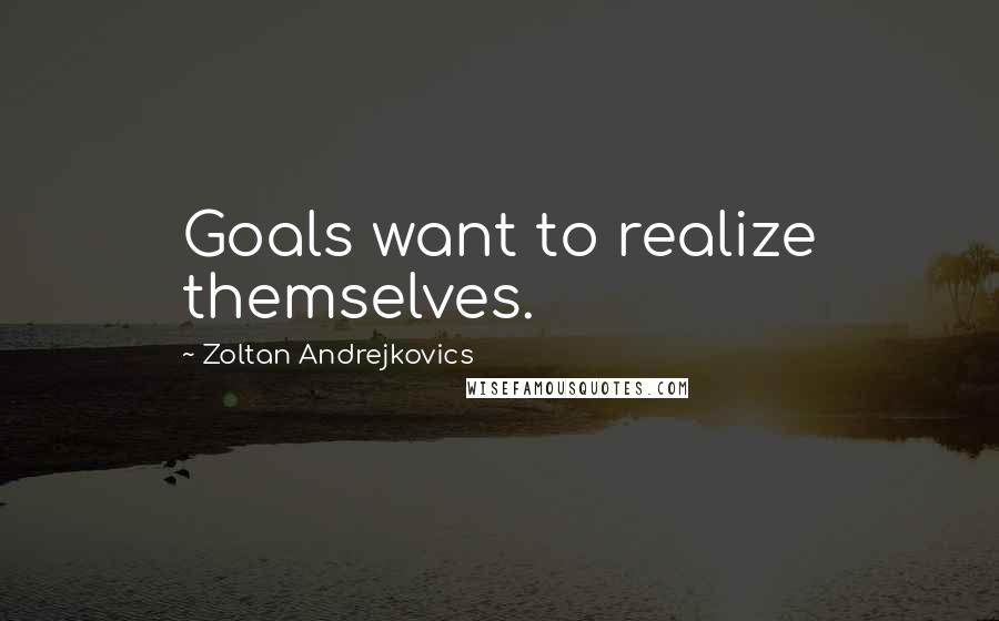 Zoltan Andrejkovics Quotes: Goals want to realize themselves.