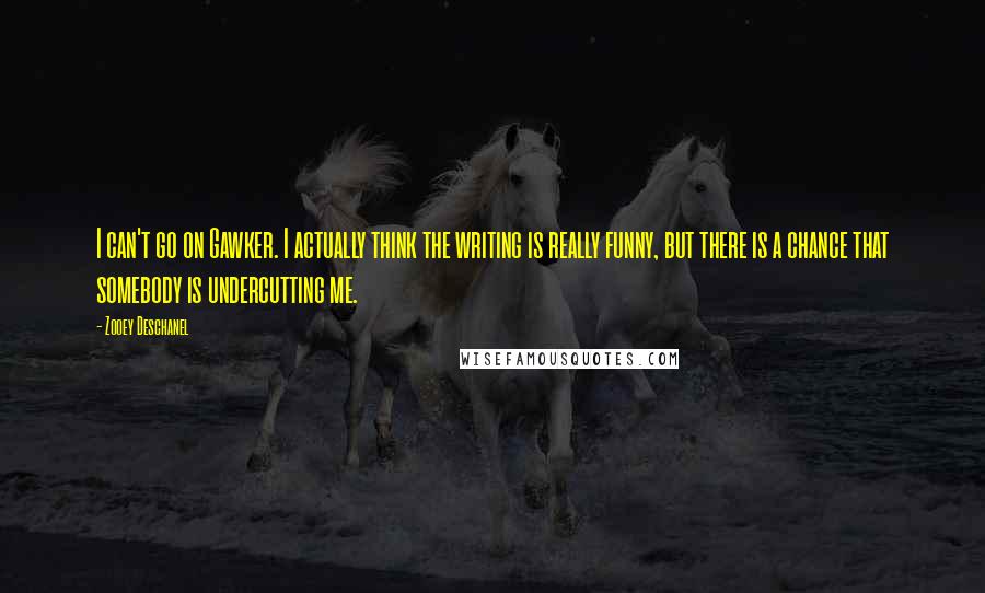 Zooey Deschanel Quotes: I can't go on Gawker. I actually think the writing is really funny, but there is a chance that somebody is undercutting me.