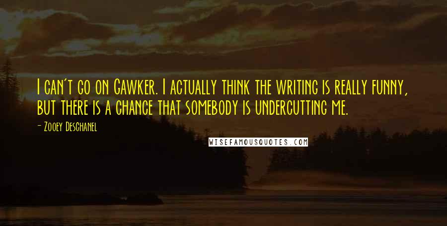 Zooey Deschanel Quotes: I can't go on Gawker. I actually think the writing is really funny, but there is a chance that somebody is undercutting me.