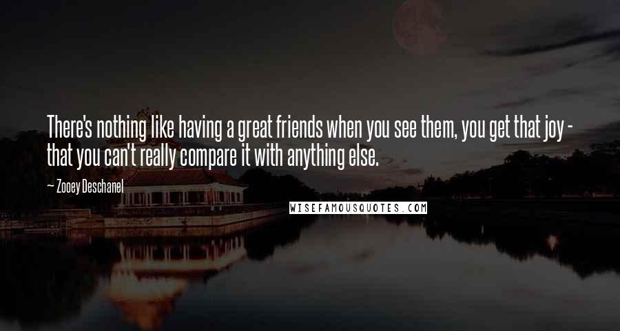 Zooey Deschanel Quotes: There's nothing like having a great friends when you see them, you get that joy - that you can't really compare it with anything else.