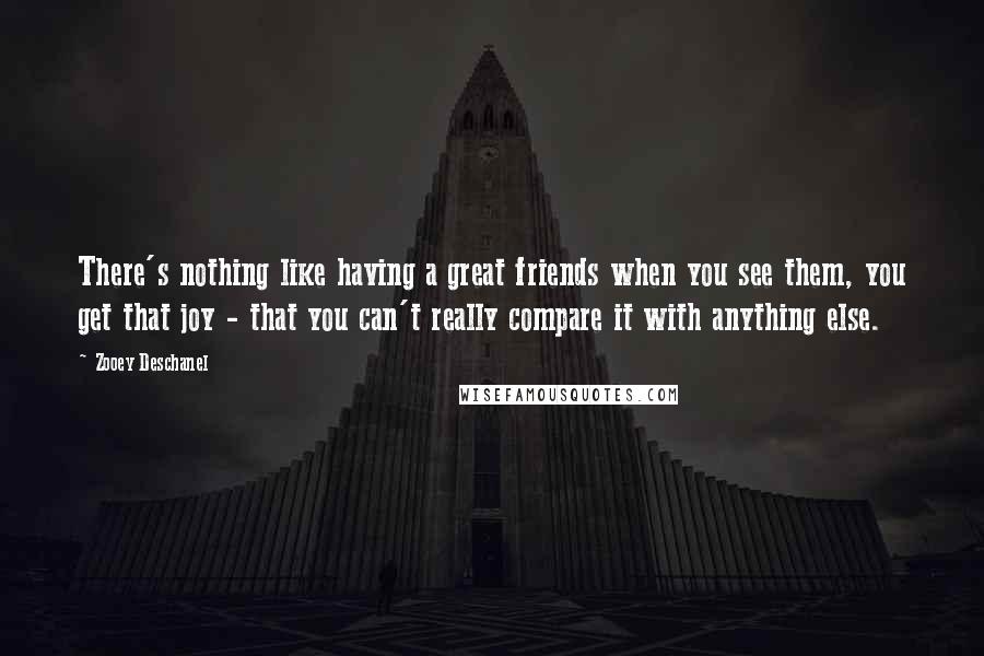 Zooey Deschanel Quotes: There's nothing like having a great friends when you see them, you get that joy - that you can't really compare it with anything else.