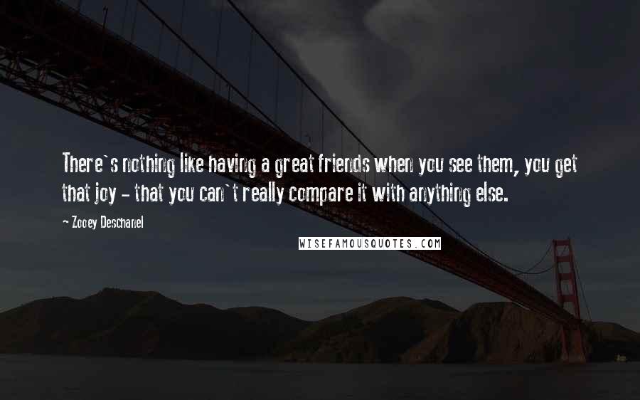 Zooey Deschanel Quotes: There's nothing like having a great friends when you see them, you get that joy - that you can't really compare it with anything else.