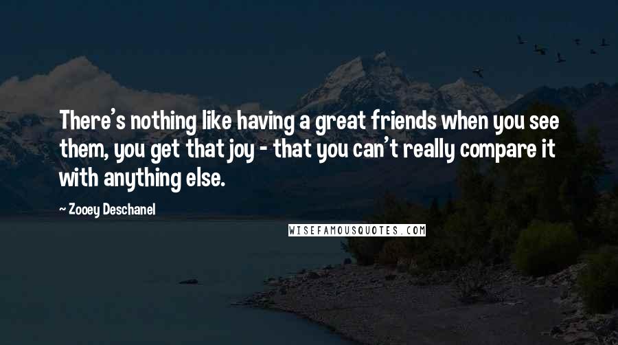 Zooey Deschanel Quotes: There's nothing like having a great friends when you see them, you get that joy - that you can't really compare it with anything else.