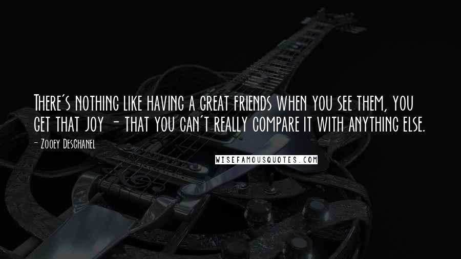 Zooey Deschanel Quotes: There's nothing like having a great friends when you see them, you get that joy - that you can't really compare it with anything else.