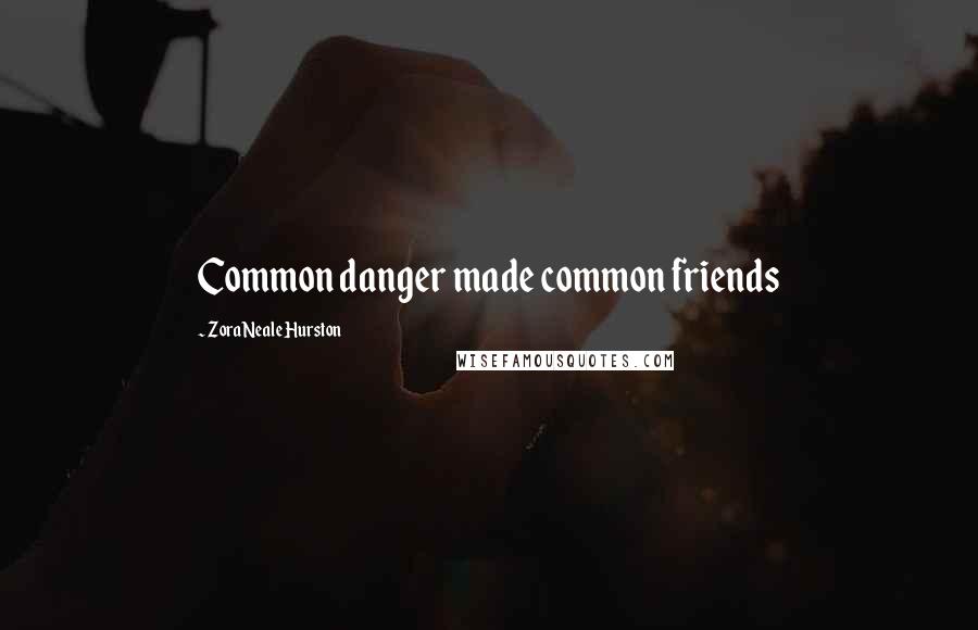Zora Neale Hurston Quotes: Common danger made common friends