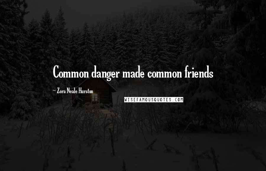 Zora Neale Hurston Quotes: Common danger made common friends