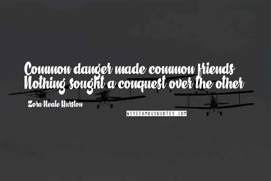 Zora Neale Hurston Quotes: Common danger made common friends. Nothing sought a conquest over the other.