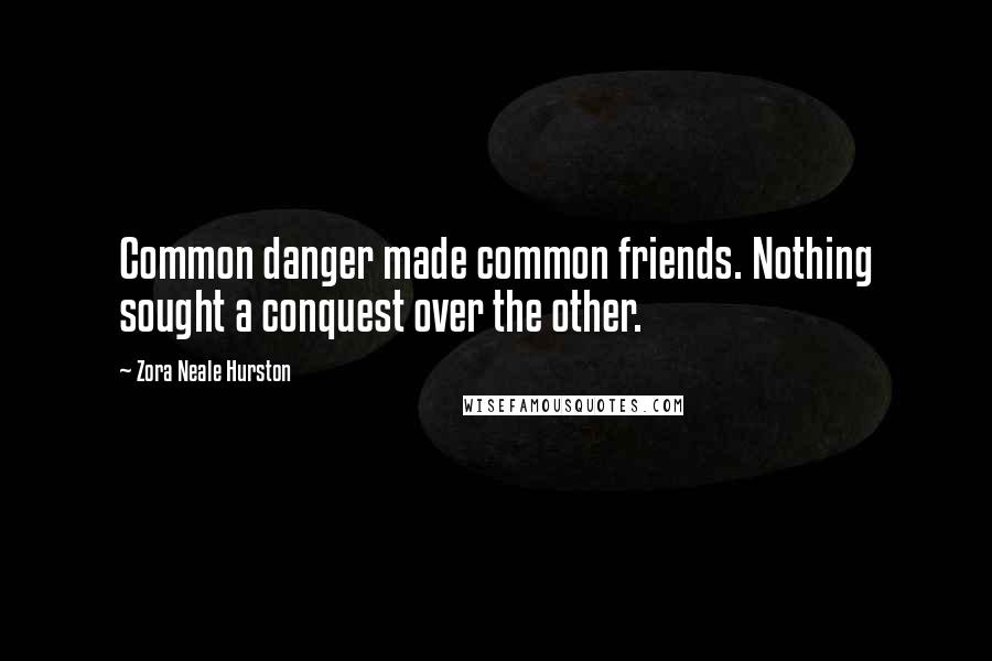 Zora Neale Hurston Quotes: Common danger made common friends. Nothing sought a conquest over the other.