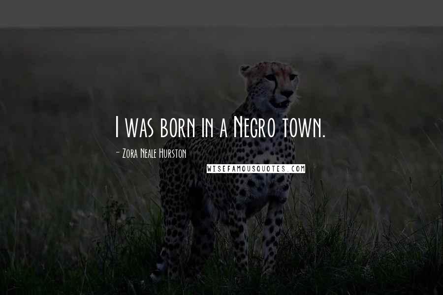 Zora Neale Hurston Quotes: I was born in a Negro town.