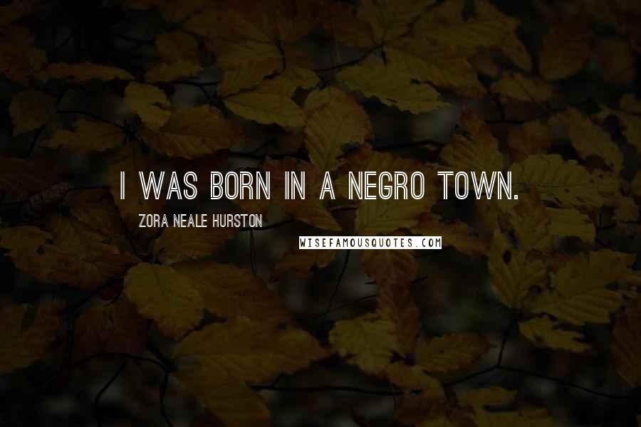 Zora Neale Hurston Quotes: I was born in a Negro town.