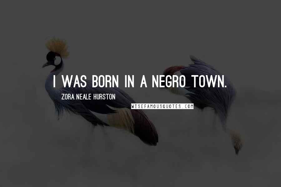 Zora Neale Hurston Quotes: I was born in a Negro town.