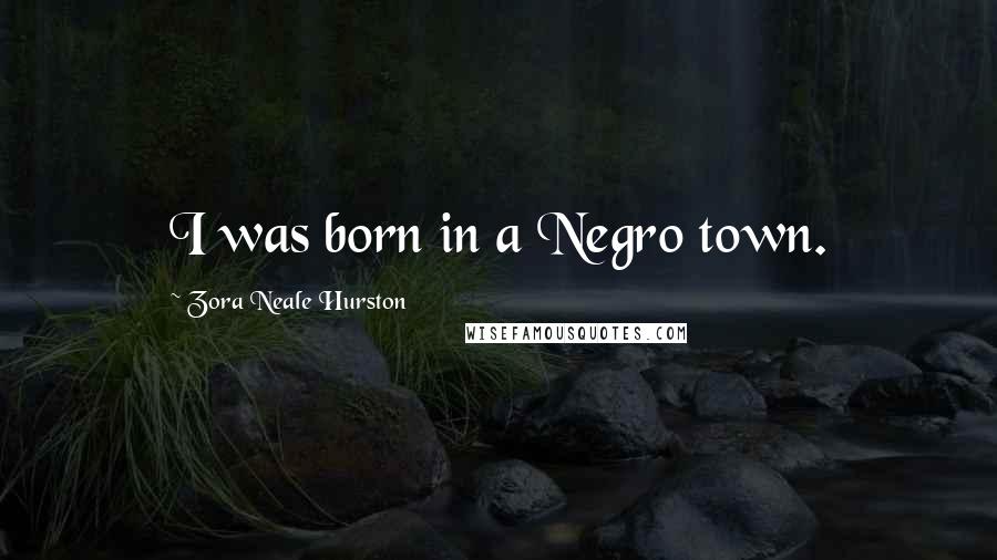 Zora Neale Hurston Quotes: I was born in a Negro town.