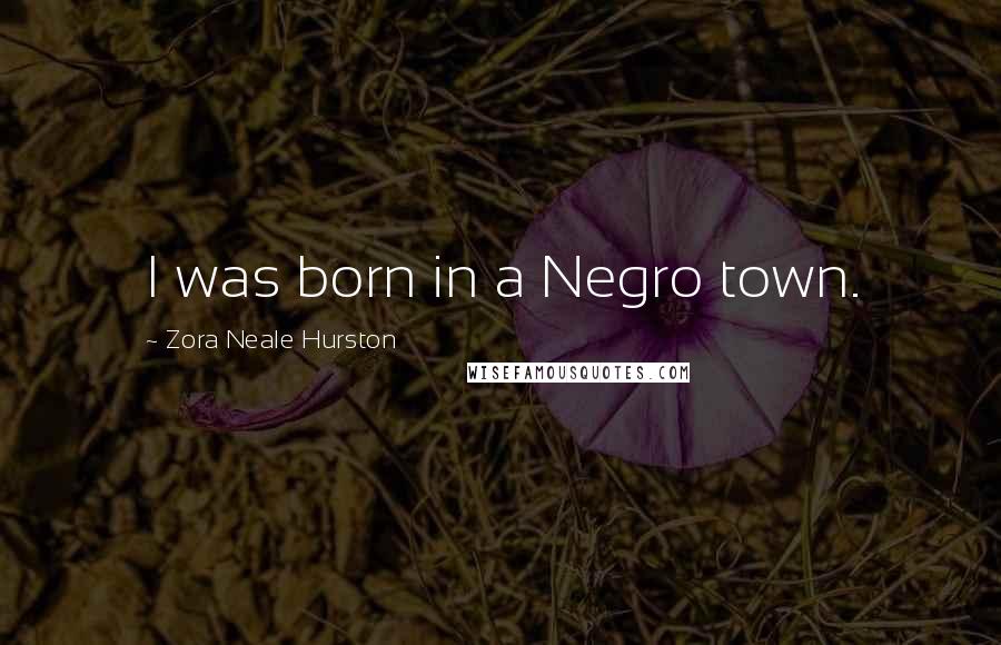 Zora Neale Hurston Quotes: I was born in a Negro town.