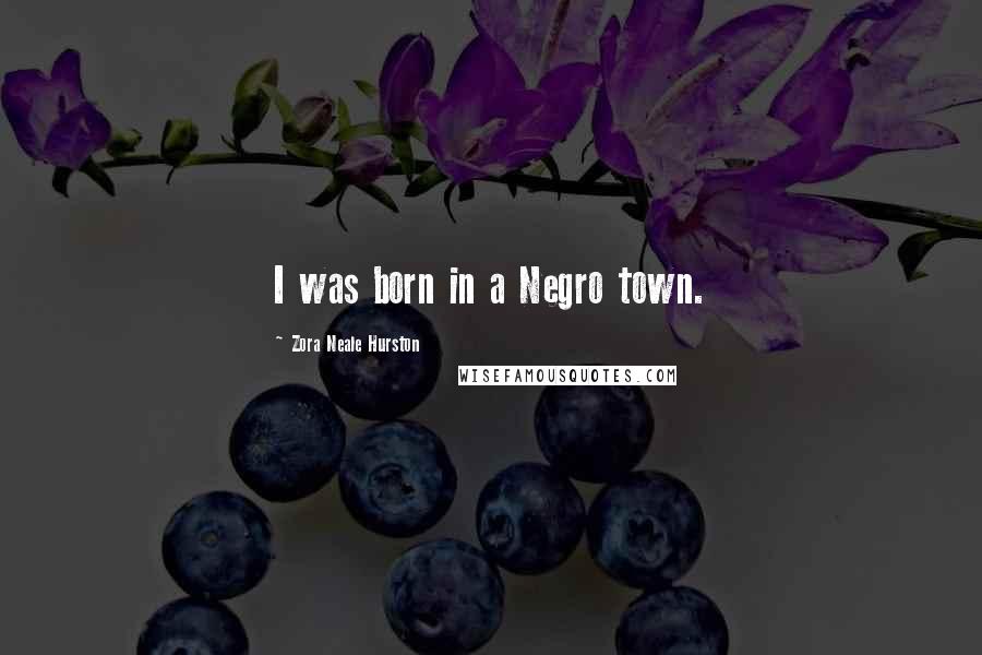 Zora Neale Hurston Quotes: I was born in a Negro town.