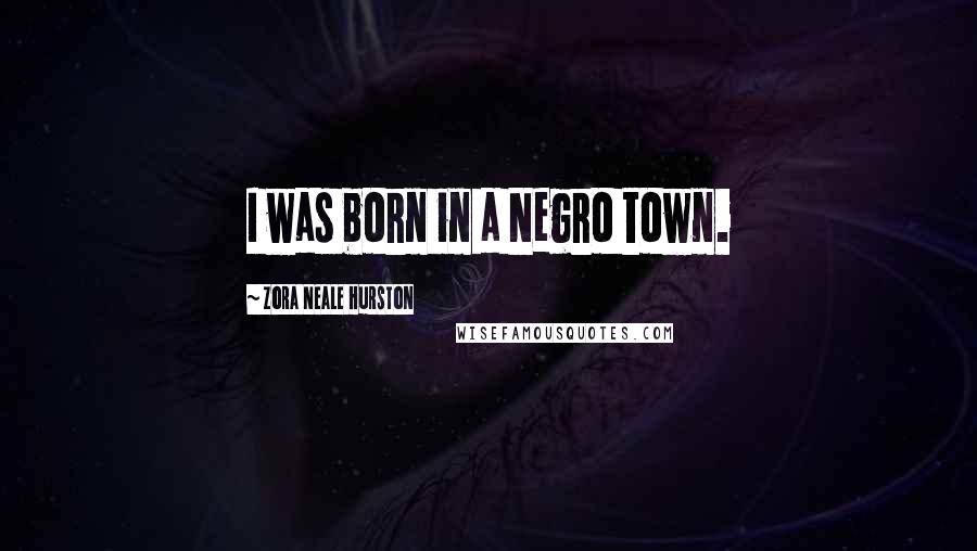 Zora Neale Hurston Quotes: I was born in a Negro town.