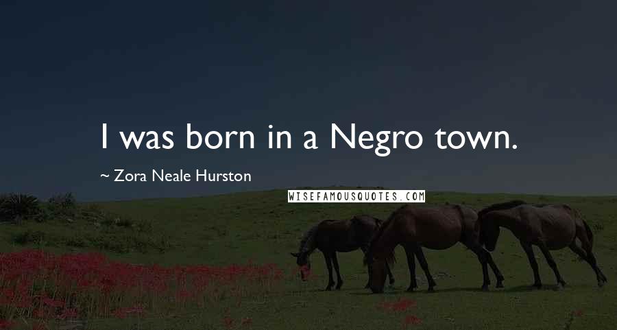 Zora Neale Hurston Quotes: I was born in a Negro town.