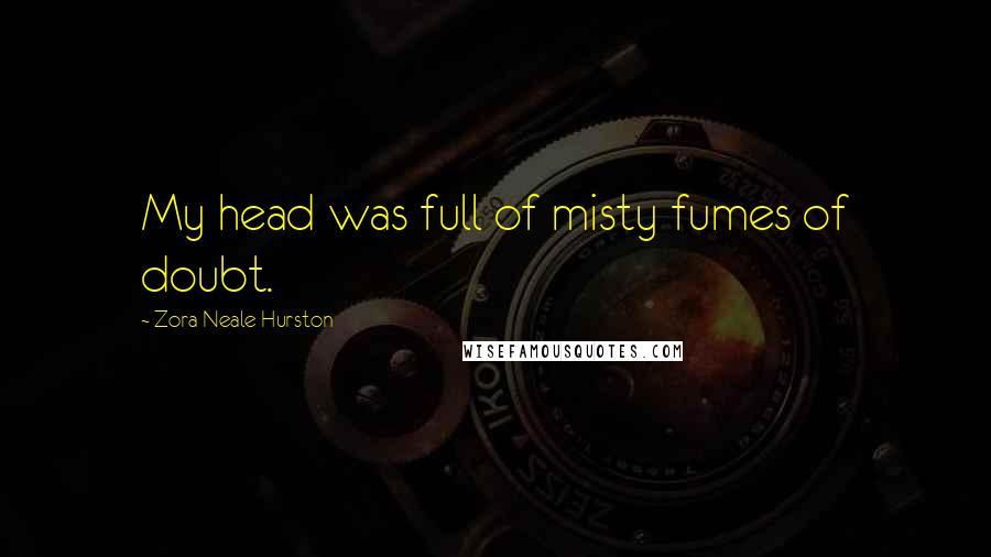 Zora Neale Hurston Quotes: My head was full of misty fumes of doubt.