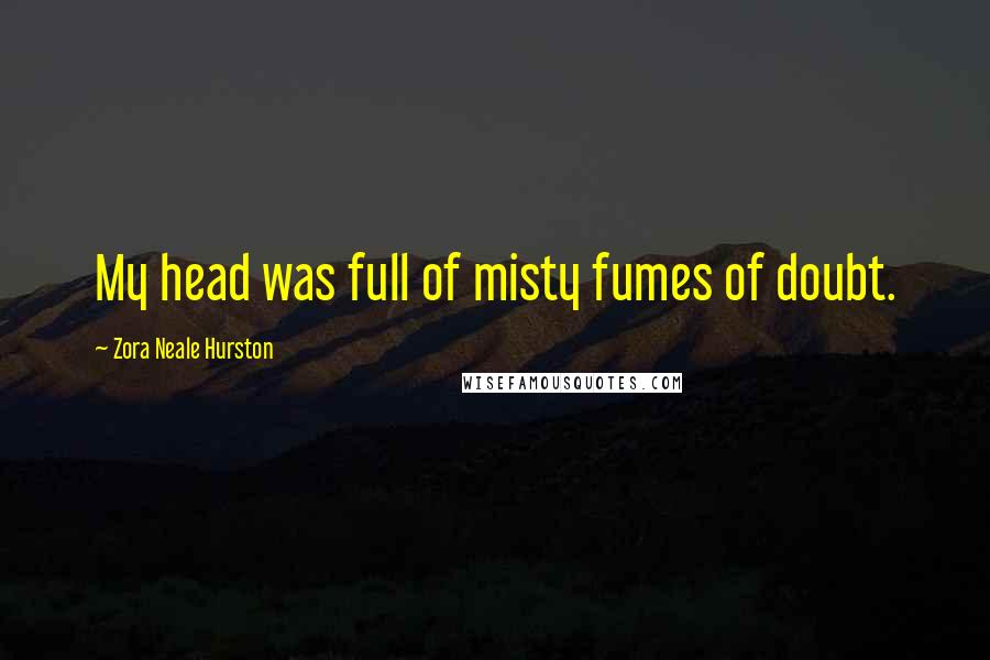 Zora Neale Hurston Quotes: My head was full of misty fumes of doubt.