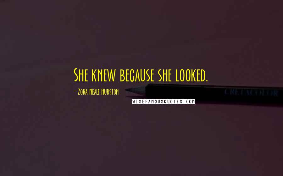 Zora Neale Hurston Quotes: She knew because she looked.