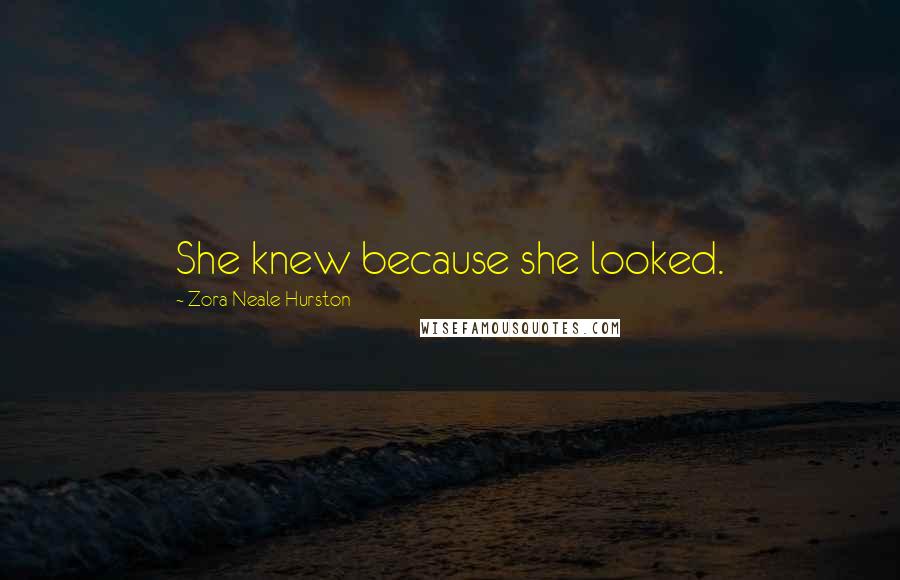 Zora Neale Hurston Quotes: She knew because she looked.