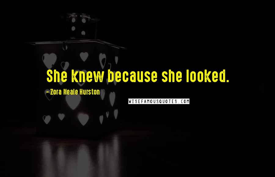 Zora Neale Hurston Quotes: She knew because she looked.