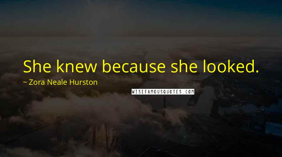 Zora Neale Hurston Quotes: She knew because she looked.