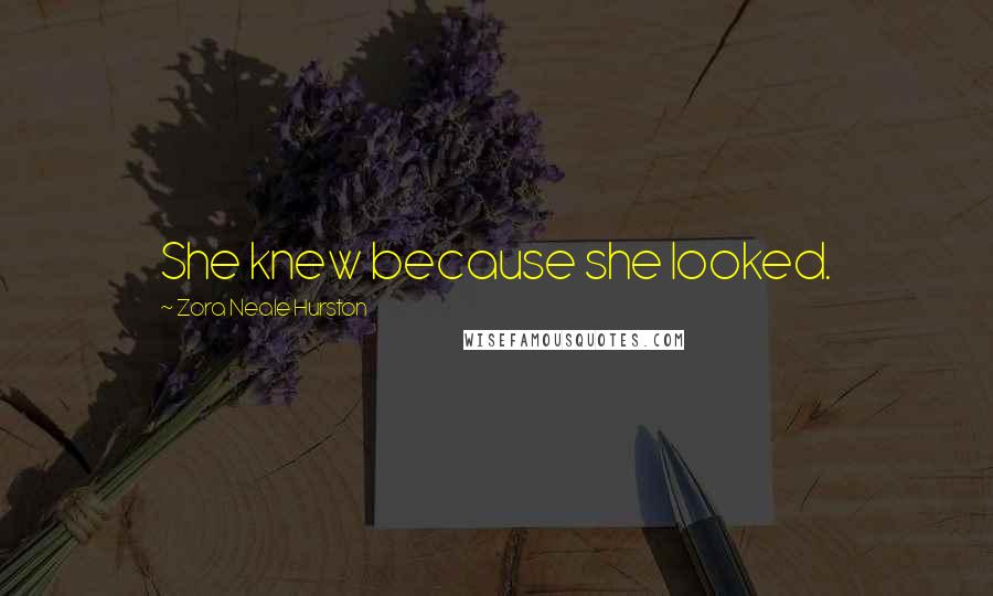 Zora Neale Hurston Quotes: She knew because she looked.