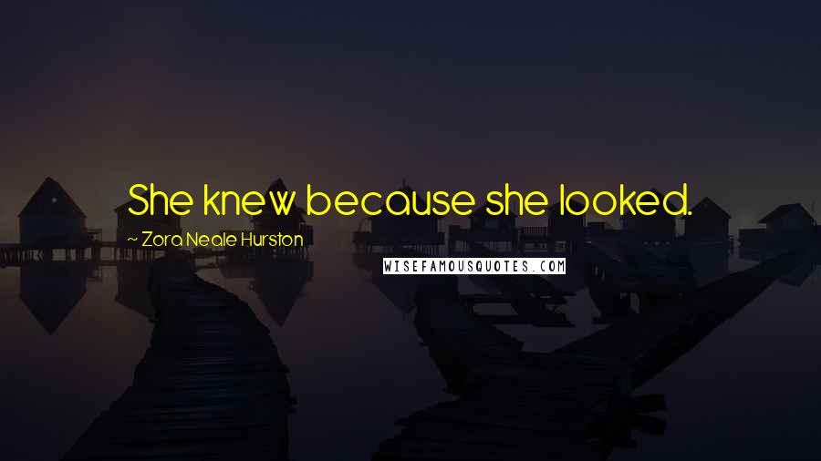 Zora Neale Hurston Quotes: She knew because she looked.