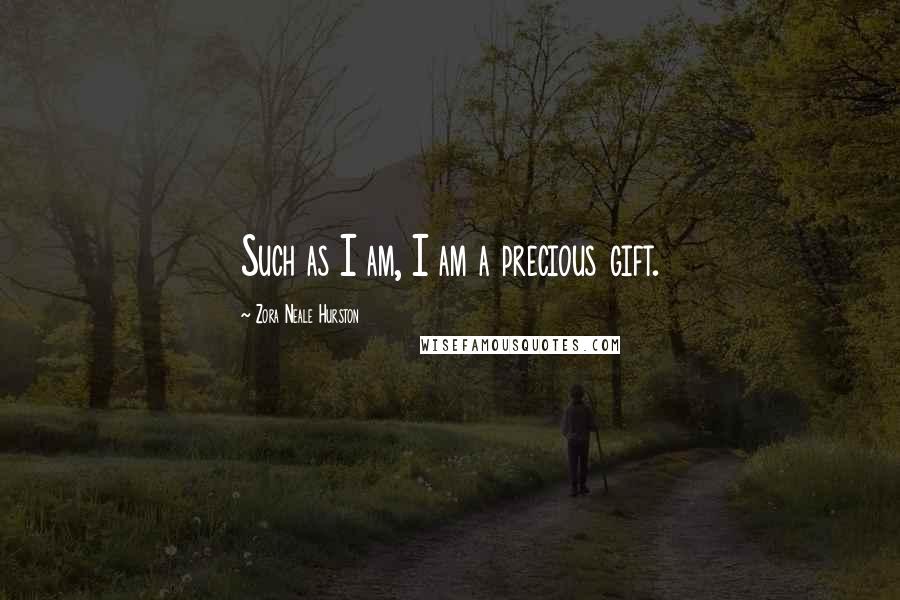 Zora Neale Hurston Quotes: Such as I am, I am a precious gift.