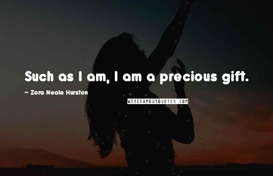 Zora Neale Hurston Quotes: Such as I am, I am a precious gift.