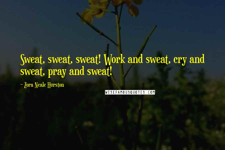 Zora Neale Hurston Quotes: Sweat, sweat, sweat! Work and sweat, cry and sweat, pray and sweat!