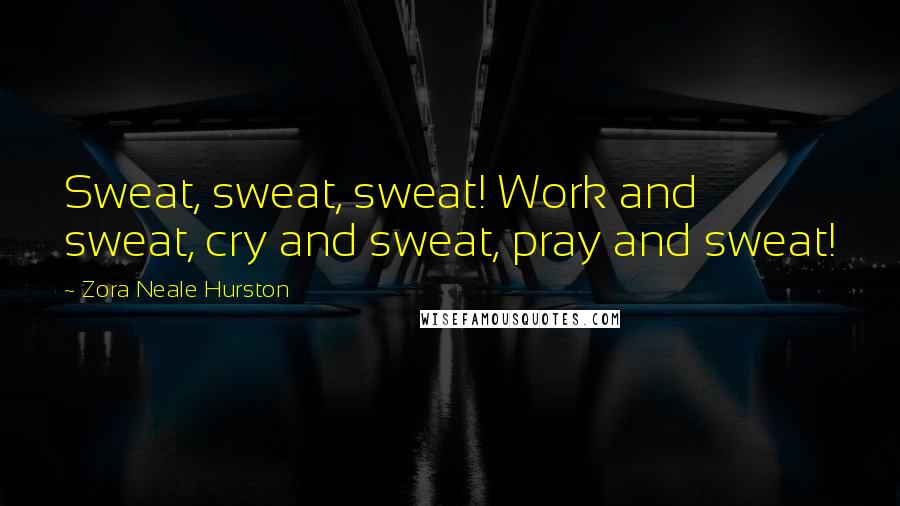 Zora Neale Hurston Quotes: Sweat, sweat, sweat! Work and sweat, cry and sweat, pray and sweat!