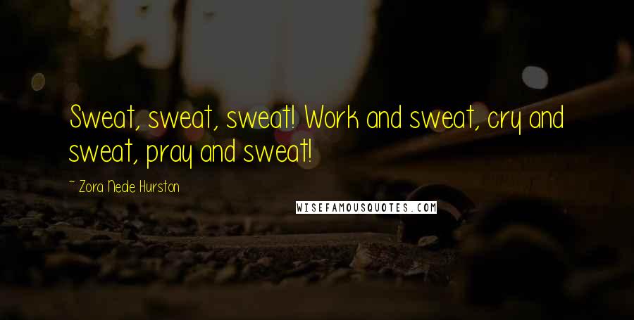 Zora Neale Hurston Quotes: Sweat, sweat, sweat! Work and sweat, cry and sweat, pray and sweat!