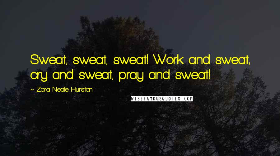 Zora Neale Hurston Quotes: Sweat, sweat, sweat! Work and sweat, cry and sweat, pray and sweat!