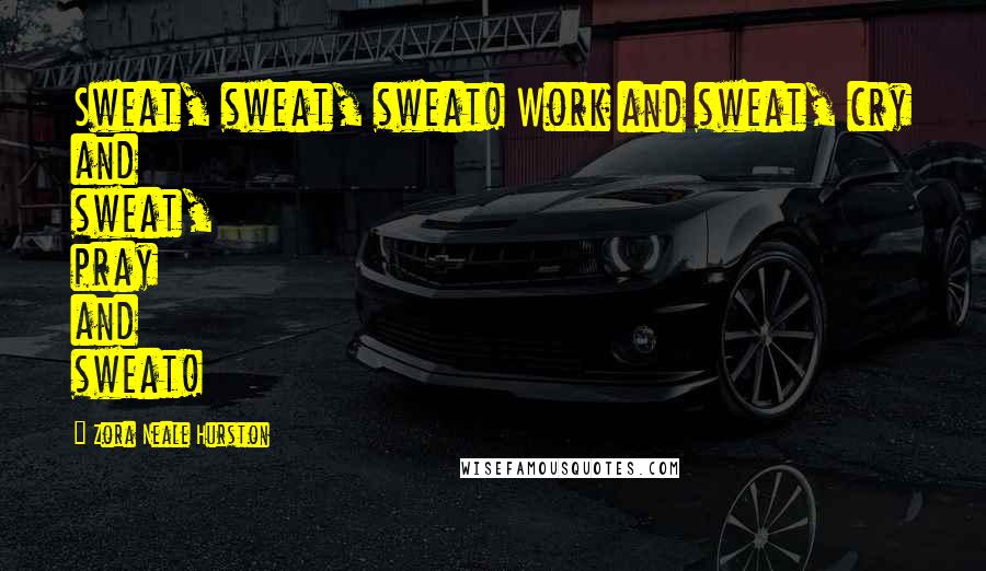 Zora Neale Hurston Quotes: Sweat, sweat, sweat! Work and sweat, cry and sweat, pray and sweat!